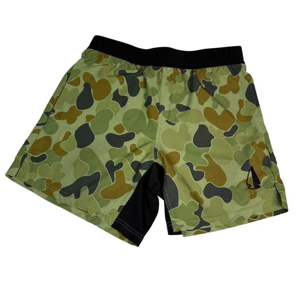 Tachuntfish Mens Frogskin Camo Athletic Shorts Green Brown Tactical Size Medium - Picture 2 of 5